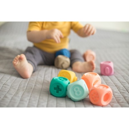 Developing soft cubes - puzzles with numbers, Montessori technique, 10 pcs., Baby me-10