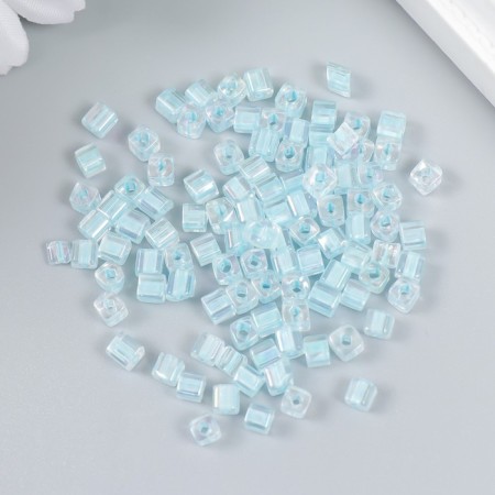 Glass glass 6/0 "cube. Translucent. Light blue" 10 g-1