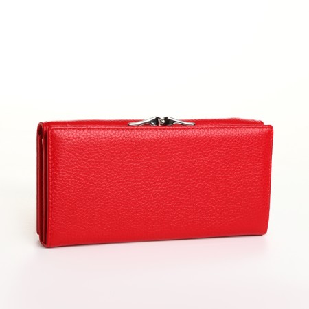 Women's wallet on magnet, red color-1