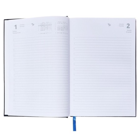 Dated diary 2024, A5, 176 sheets, Attomex.orion, Bumvinyl cover, Lasse, Blok 70 g/m2, blue-6