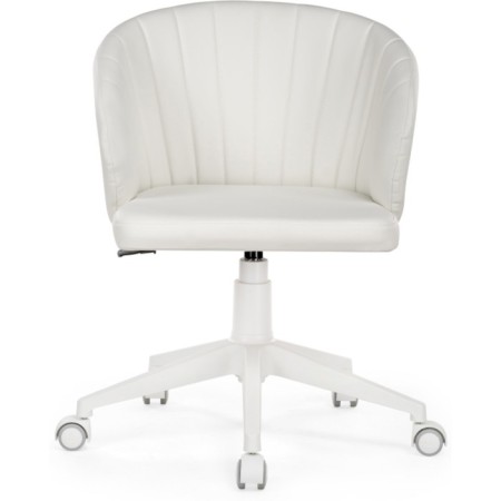 Computer chair Plastic Plastic/Ecokozha, White/White 59x60x78 cm-2
