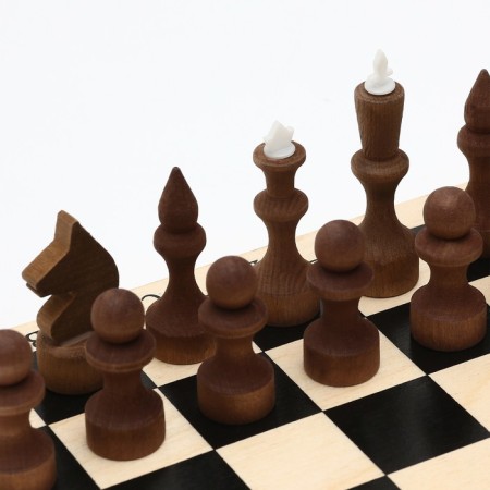 Wooden chess everyday 29.8 x 29.8 cm, King H-7.2 cm, Pig H-4.5 cm-2