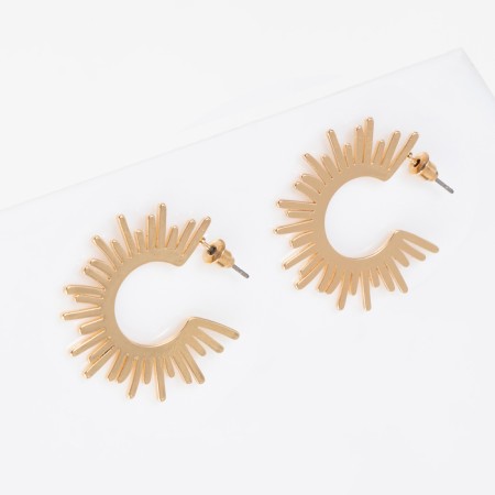 Earrings Metal "Atmosphere" Sun, Yarilo, Color Gold-1