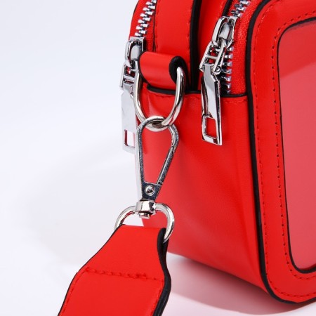 Bag Cross-Bodi with a zipper, red color-4