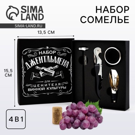 Gift set of corkscrews, aerator, cap, thermometer "Gentleman set"-1