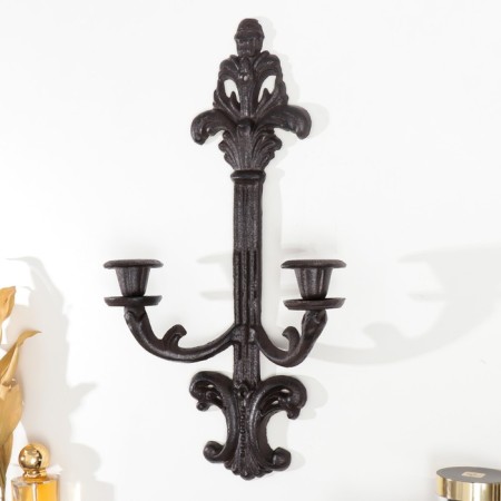 Cast iron candle for 2 candles wall "Rapsodia" 41.6x8x23.8 cm-2