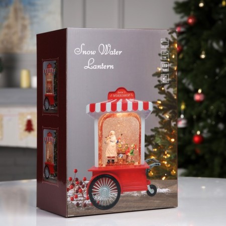 LED figure "Workshop Santa" 16.5 × 24 × 10 cm, plastic, AAX3 batteries (not in the kit), USB, glow warm white-6