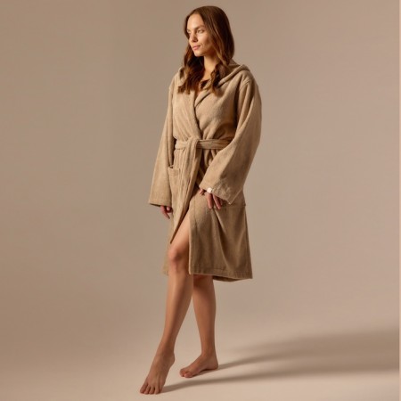 Terry robe with a hood Women's SL Home: Basic "Sabbia", rr l, 100% hl, 420 g/m2