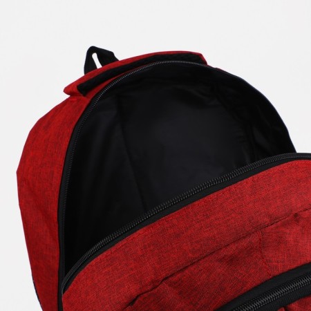 A backpack with a zipper, 2 external pockets, burgundy color-5