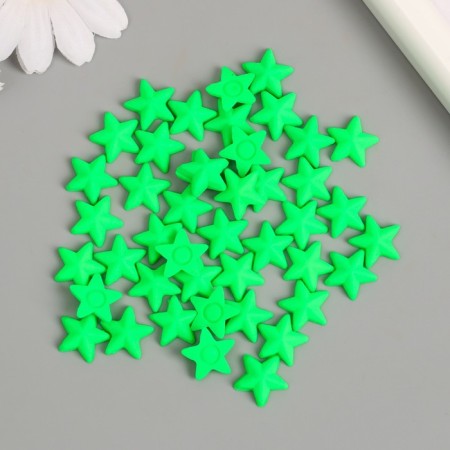 Decor for creativity plastic "Stars" neon green set 50 pcs 1.4x1.4 cm-2