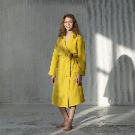 Shifu robe, size m, mustard color-3