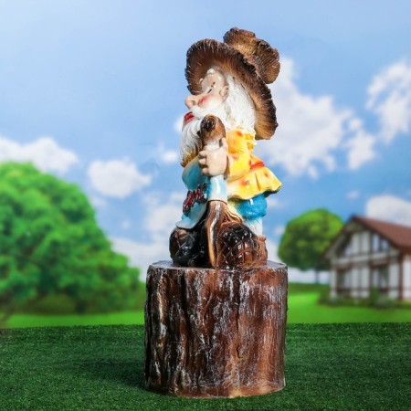 Garden figure "Lesovik on the stump" 41x33x77cm, mix-1