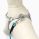 AMUNICE kit with a soft breathing harness and a round leash 120 x 1 cm, blue
