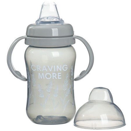 Drunker - children's impotion with soft nose "Graving More", 270 ml., With handles, color gray color-8