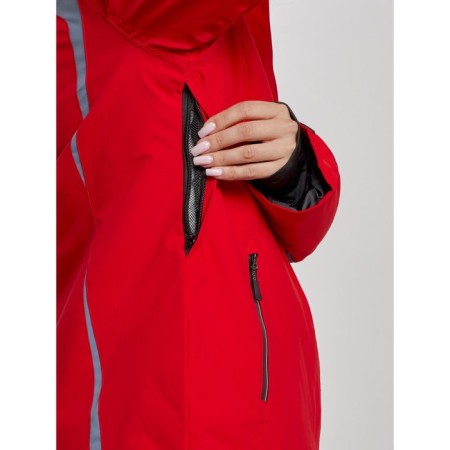 Ski costume female winter, size 46, red color-8