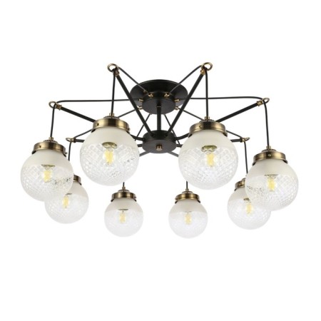 Ceiling EVOLUCE lamp. Sle110302-08. Stricce. 8x60 W, E27, 76x76x38 cm, black color, bronze-5