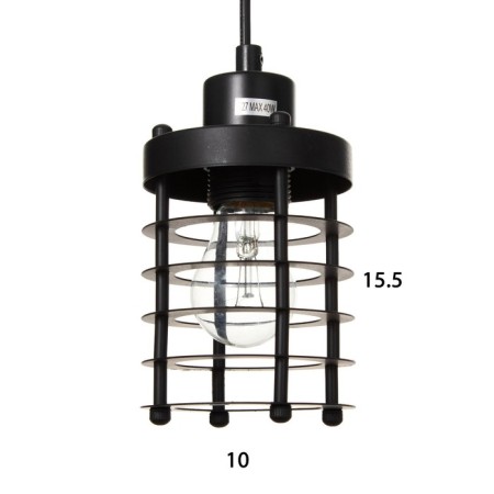 Suspension Bayerlux "Bruno" E27 40W black 10x10x14-124cm-4