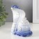 Souvenir Ceramics "Cobra with a bowl with coins" Blue with gold 5.8x9.5x11 cm