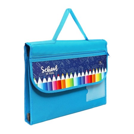 A4 labor folder, PVC textiles, with handles, folding, on Velcro, with a filling of 10 items, calligrata, PTR-10, "pencils"-1