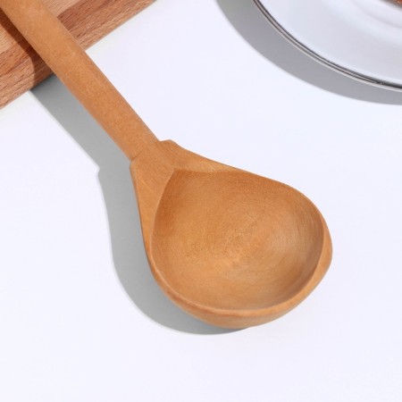 Spoon half -bastard, boiled, oak color-2