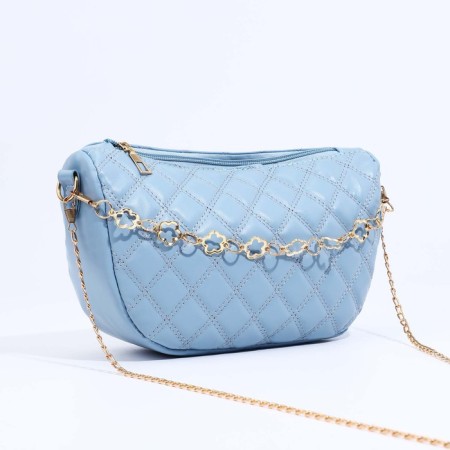Bag Cross-Bodi with a zipper, blue color-2