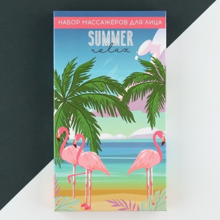 Массажер для лица, гуаша набор «Summer» 10,5 х 19 см кальцит-5