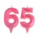 Candle in the cake jubilee "line" (set 2 in 1), number 65 /56, pink metallic, 6.5 cm