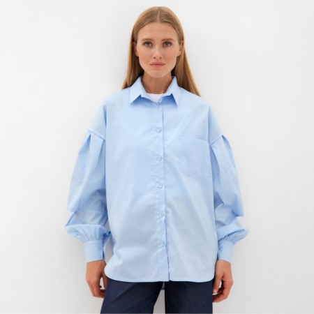 Women's blouse Minaku: Casual Collection Blue color, river 46