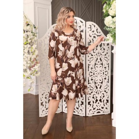 Women's dress, size 42, brown color-4