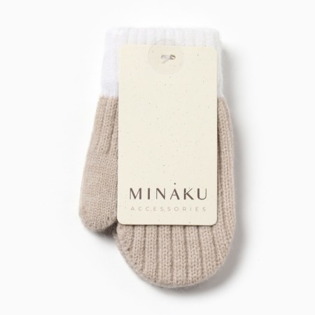 Baby mittens minku, beige color, 15 cm-3