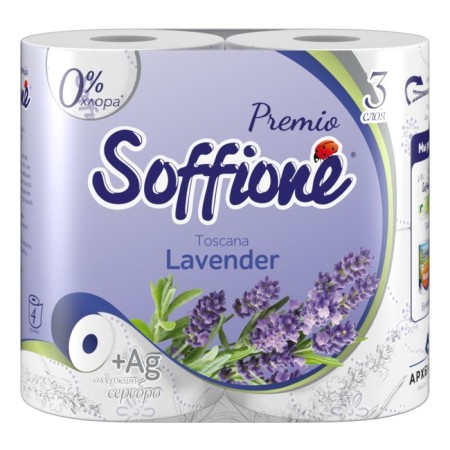 Soffione Premium Toscana Lavender, 3 layers, 4 rolls
