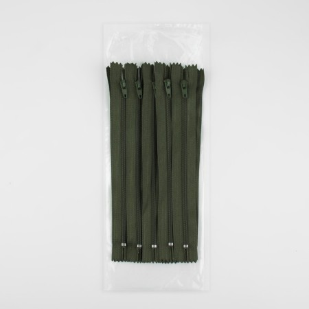 Lightning "Spiral", No. 3, insoluble, castle machine, 18 cm, khaki color-2