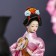 Collector doll "Japanese in a pink kimono with dough" 25x9.5x9.5 cm