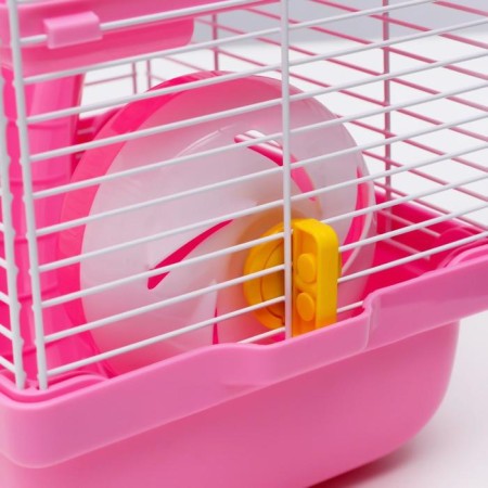 The cage for rodents is equipped, 23 x 19 x 28 cm, pink-8