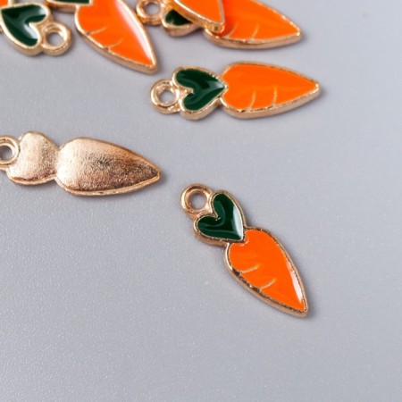 Decor for creativity metal, enamel "carrot" orange 0.5x1.6 cm