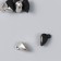 Magnetic metal lock "heart" black and silver 2 pcs 1.2x1.2 cm