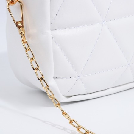 Bag Cross-Bodi with a zipper, white color-3