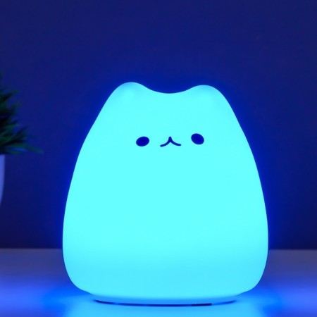 Nightlight "Antistress Cyakish Kitten" Led RGB from batteries 3AAA 9.5x9.5x10.5 cm Risalux-4