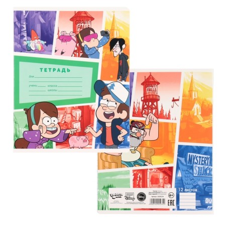 Notebook in a ruler of 12 sheets, 5 types of mix, cover coated cardboard, gravity farz-4