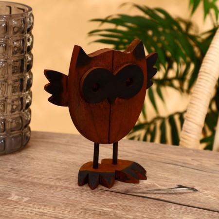 Souvenir "owl" wood 18.5x18x7 cm