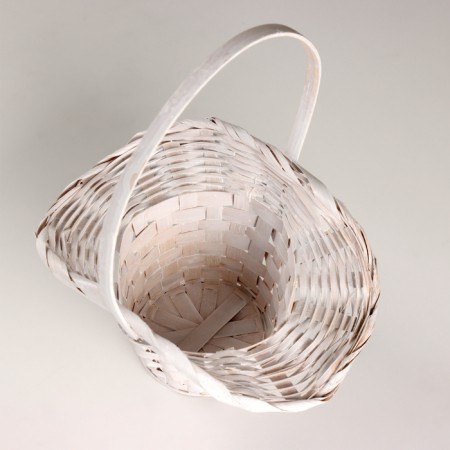 Wicker basket "Hat", D9x14/10xh30cm, White, Bamboo-2