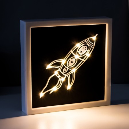Light picture “Rocket” LED USB from batteries 3haa white 24.5x24.5x3.5 cm Risalux-2