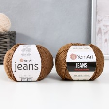 Jeans yarn 55% cotton, 45% acrylic 160m/50g (40 milk chocolate)