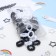 Hair elastic band "Mahrushka" (set of 100 pcs) classic, 3 cm, black and white