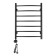 Domoterm electric heated towel rail "Calipso" P7, 500x700 mm, left, black matte