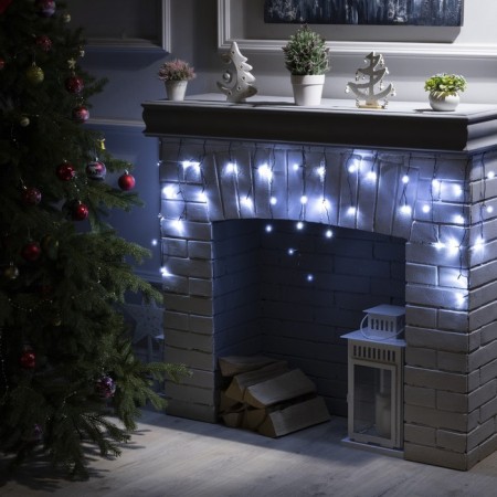 Garland "fringe" 1.8 × 0.5 m, IP20, dark thread, 48 LED, white glow, 8 modes, 220 V