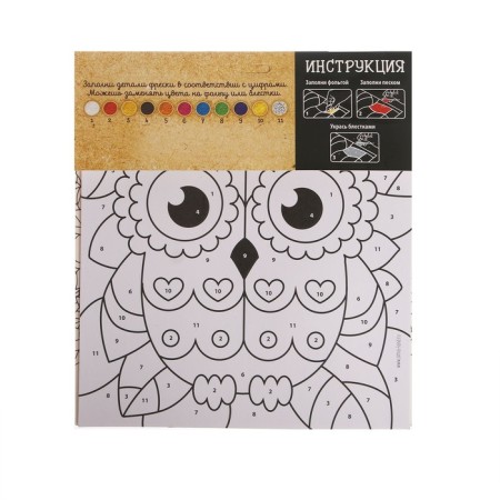 Set for creativity. Fresco sand "Magic Owl"-4
