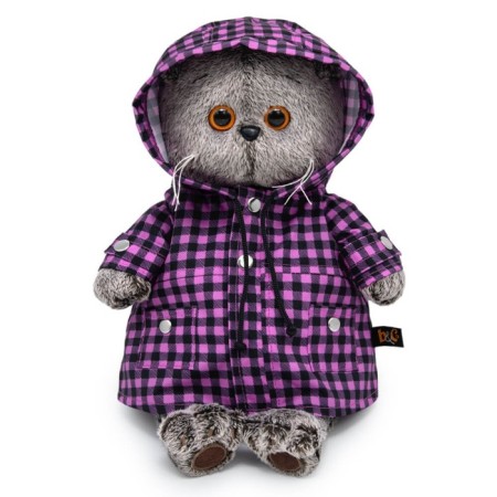 Soft toy "Basik", in a checkered cloak, 25 cm