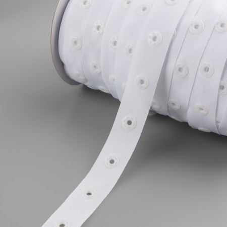 Braid with buttons, 25-25 mm, 17 mm × 45 ± 1 m, white color-4