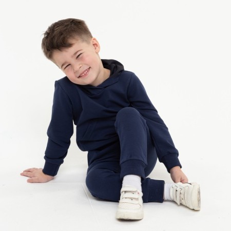Costume for a boy (sweatshirt/pants), dark blue color, height 110-5